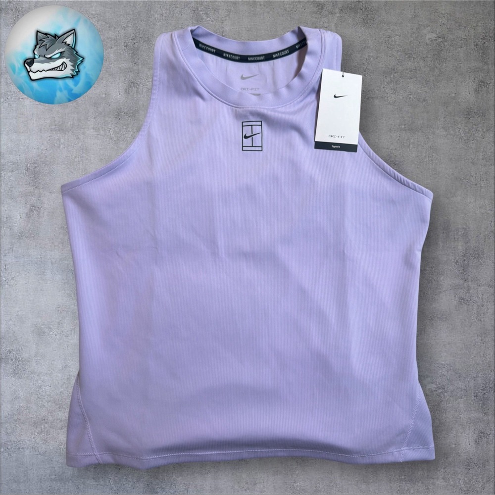 Nike Court Advantage Dri-FIT Tennis Tank Top Purple Wmn Size L FZ6666-515